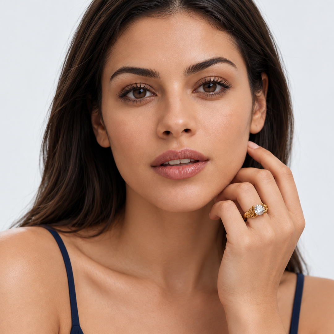 Mimi | Gold Plated Luxe Solitaire Ring