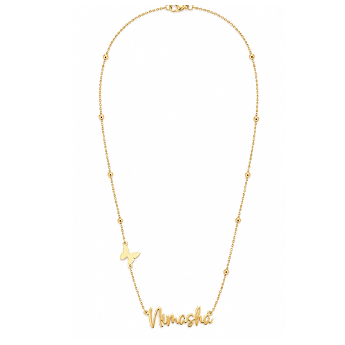 Nerissa | Gold Plated Personalised Single Name Necklace