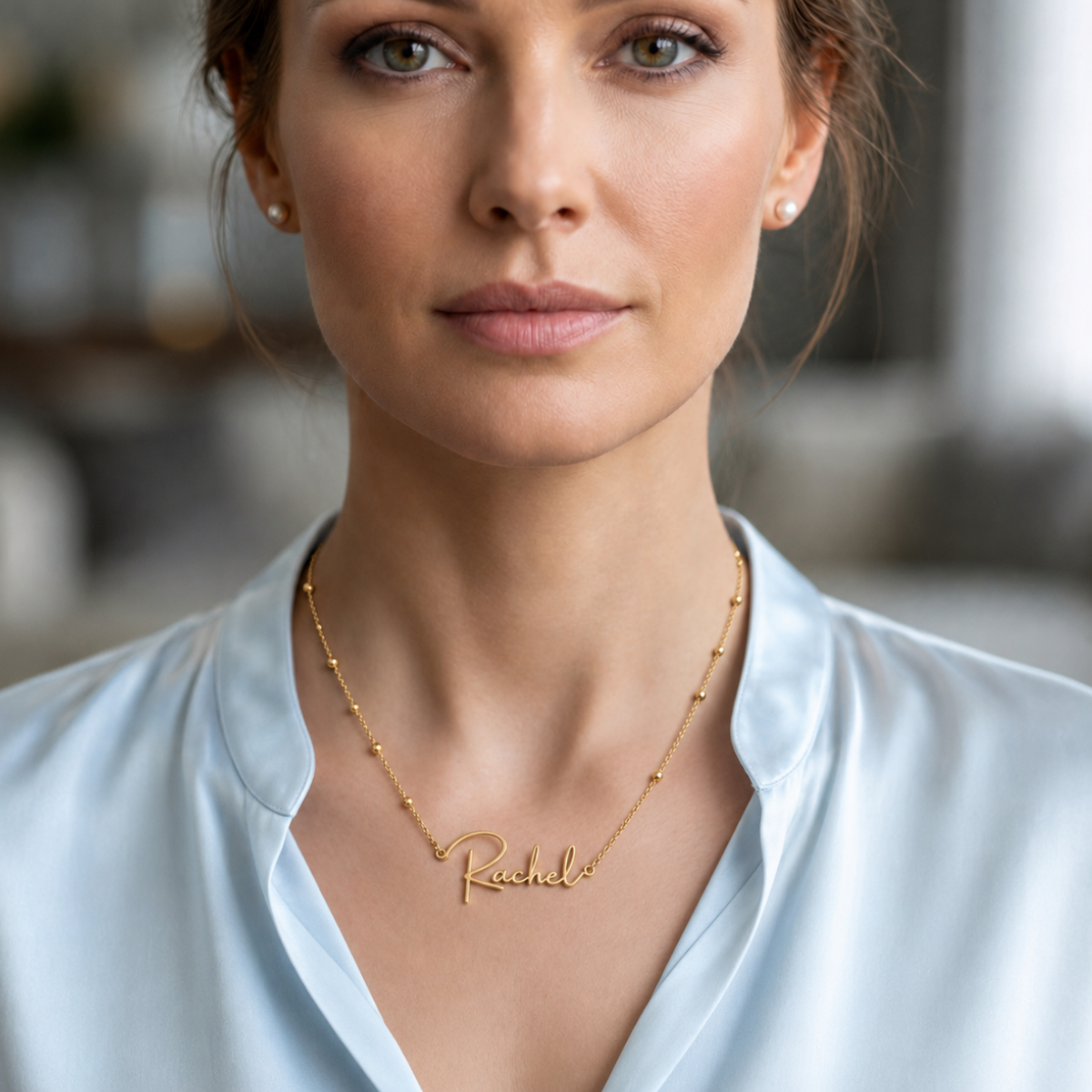 Ray | Gold Plated Personalised Single Name Necklace