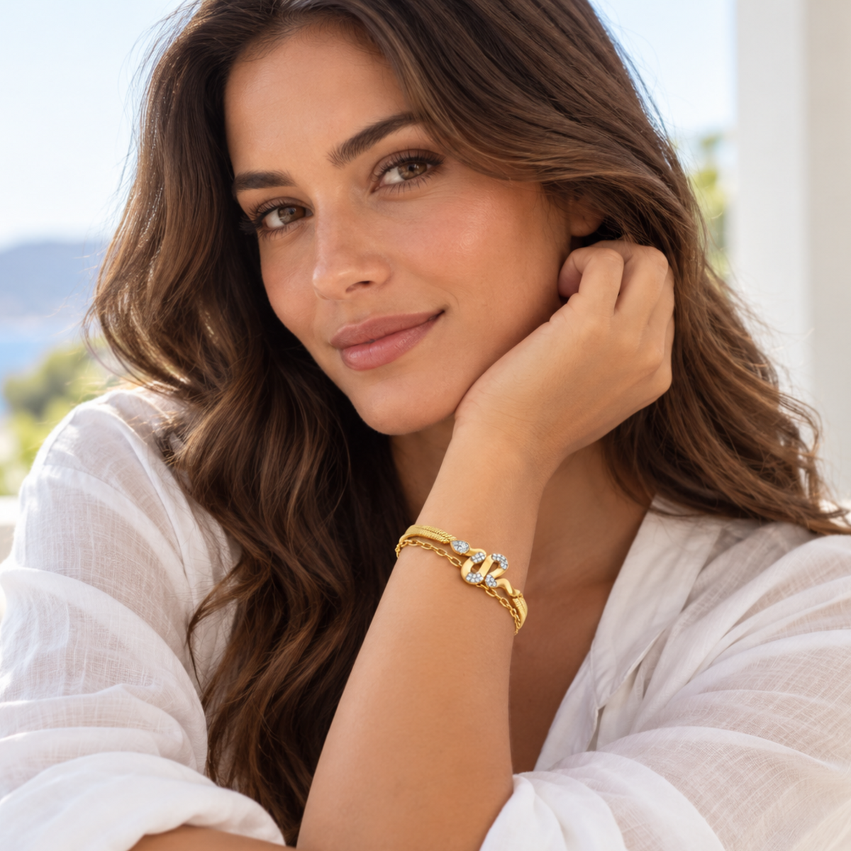 Avi | Gold Plated Snake Bracelet