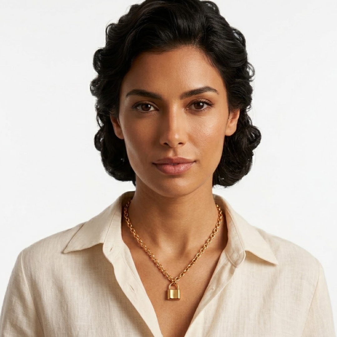 Marinela | Gold Plated Love Lock Necklace