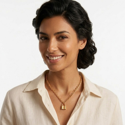 Marinela | Gold Plated Love Lock Necklace