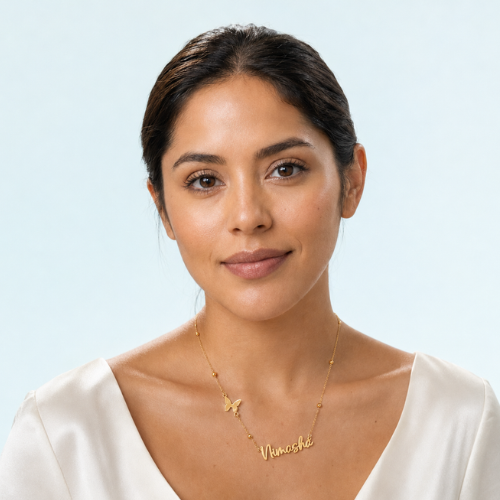 Nerissa | Gold Plated Personalised Single Name Necklace