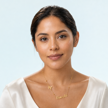 Nerissa | Gold Plated Personalised Single Name Necklace