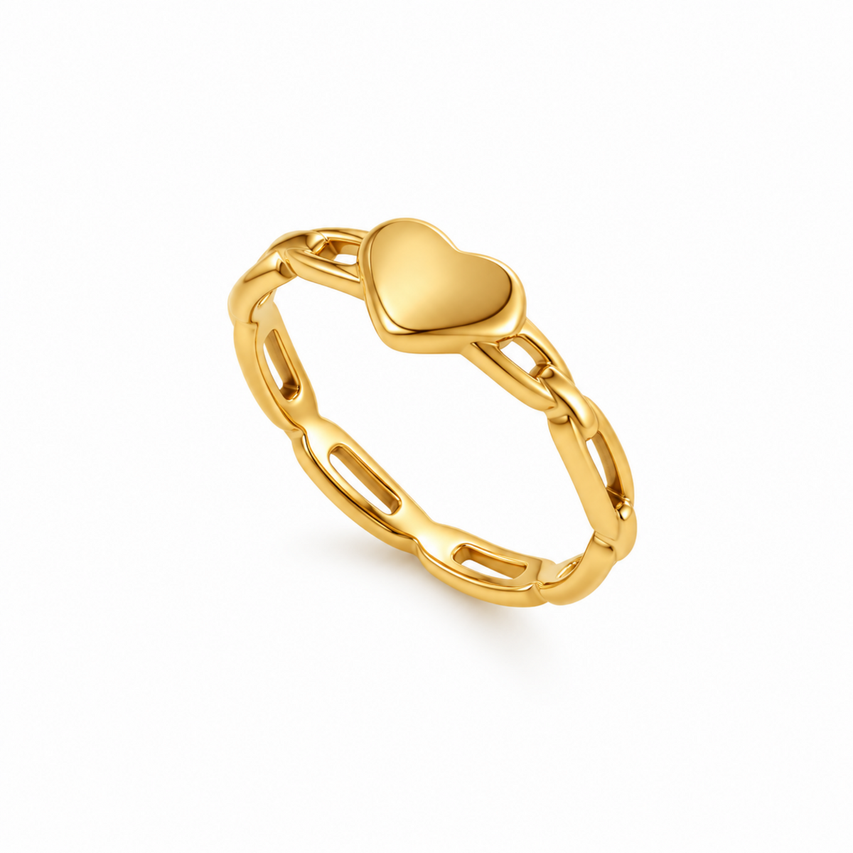 Aven | Gold Plated Sleek Heart Ring