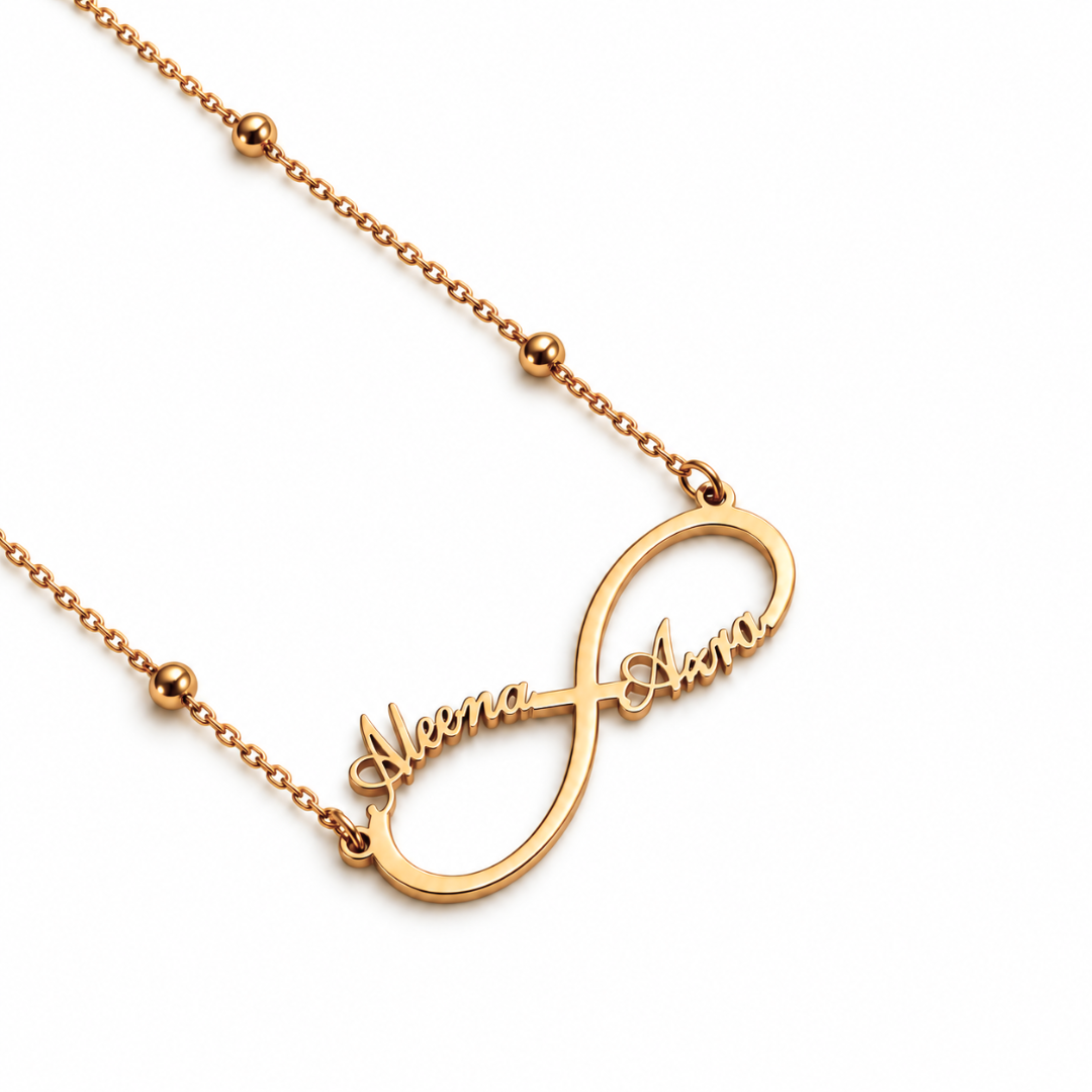 Aleena | Gold Plated Personalised Infinity Name Necklace