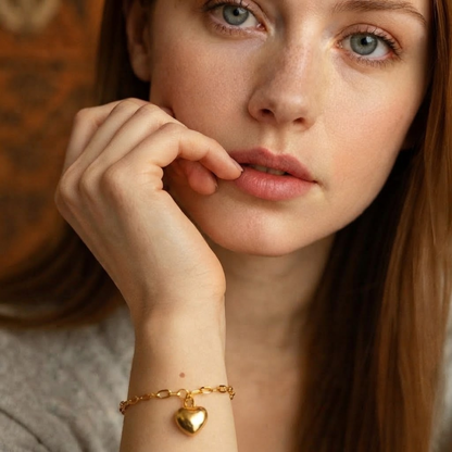 Zeta | Gold Plated Mini Luxe Heart Bracelet