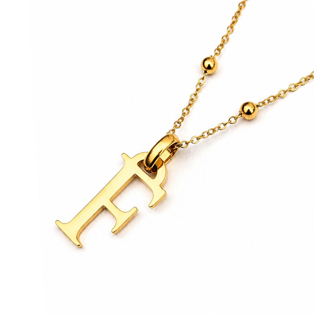 Avelia | Gold Plated Initial Pendant Necklace