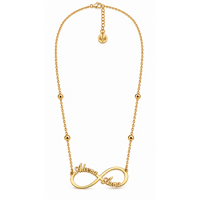 Aleena | Gold Plated Personalised Infinity Name Necklace