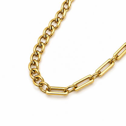 Marcella | Gold Plated Hybrid Link Necklace