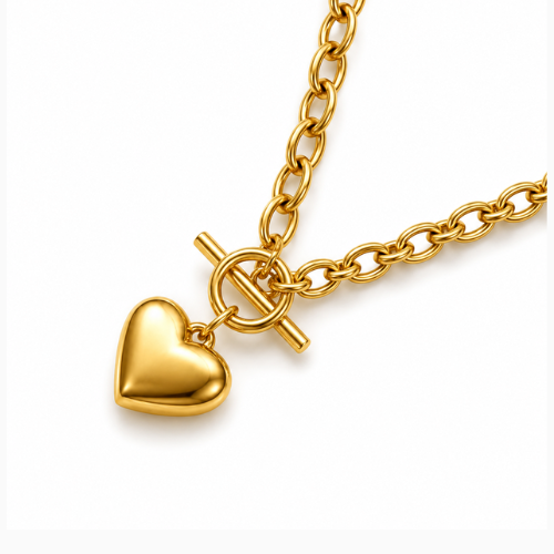 Pixie | Gold Plated Luna Heart Toggle Necklace