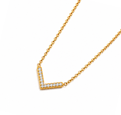Verona | Gold Plated Isla Pavé V Necklace