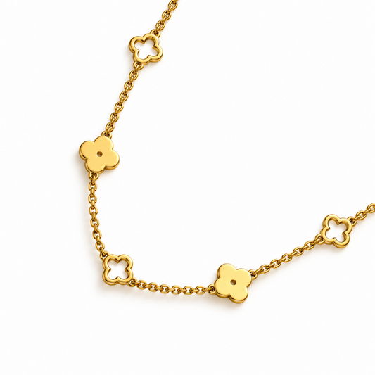 Kelsie | Gold Plated Four-Leaf Clover Pendant Necklace