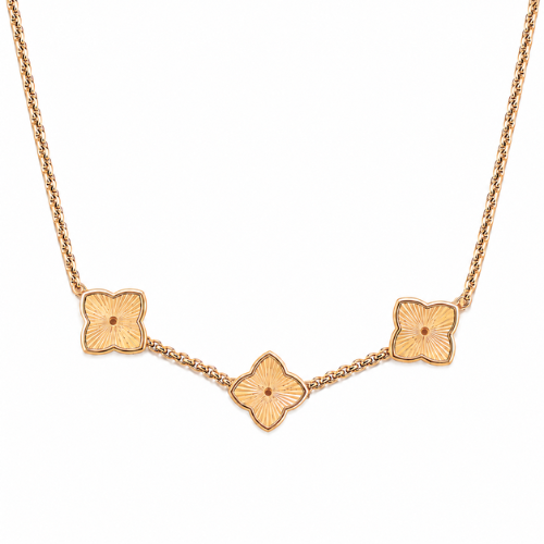 Isaebella | Gold Plated Textured Multi-Clover Necklace
