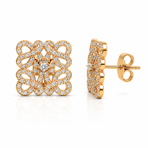 Tavia | Gold Plated Aurielle Pavé Stud Earrings
