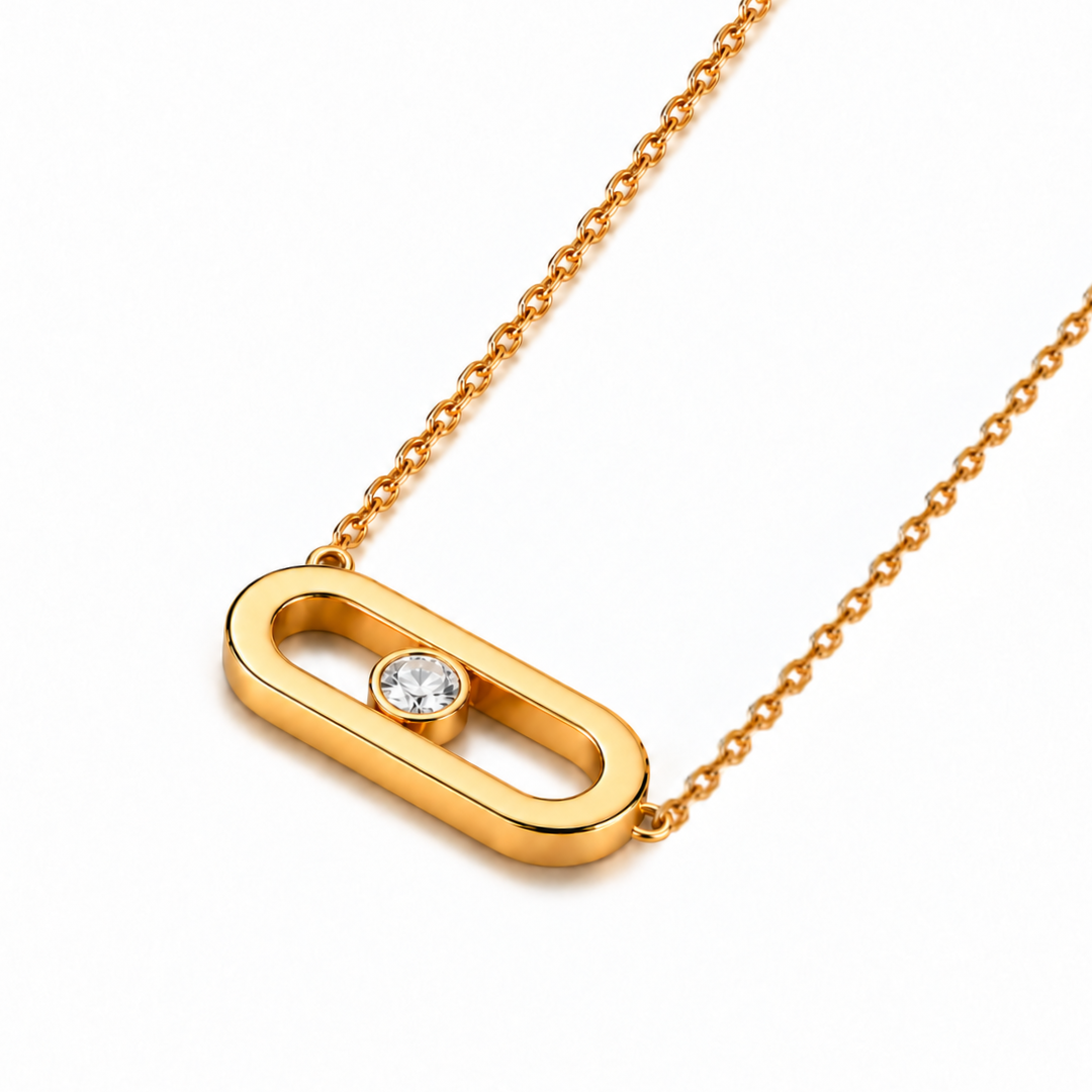 Kylie | Gold Plated Sliding Ball Pendant Necklace