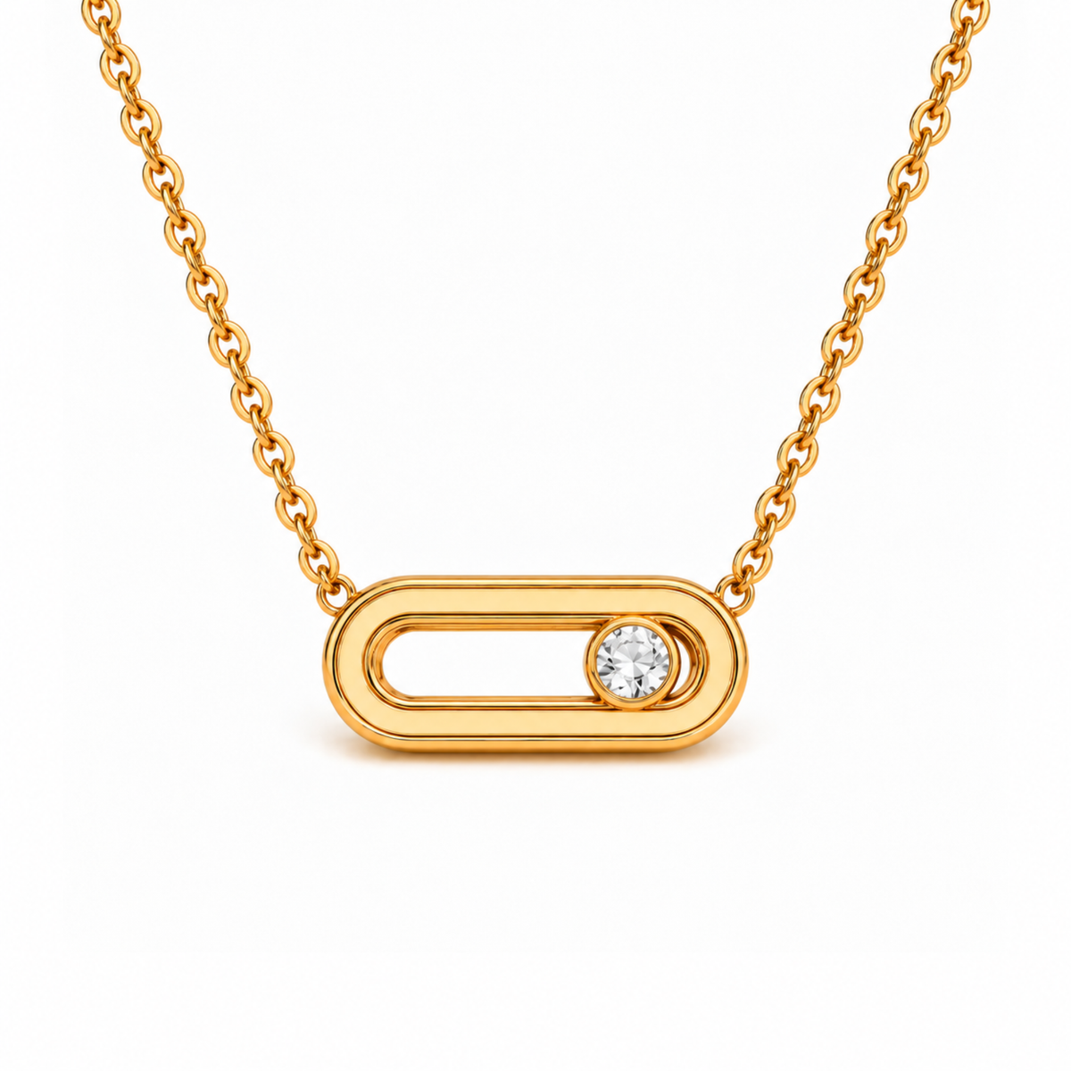 Kylie | Gold Plated Sliding Ball Pendant Necklace