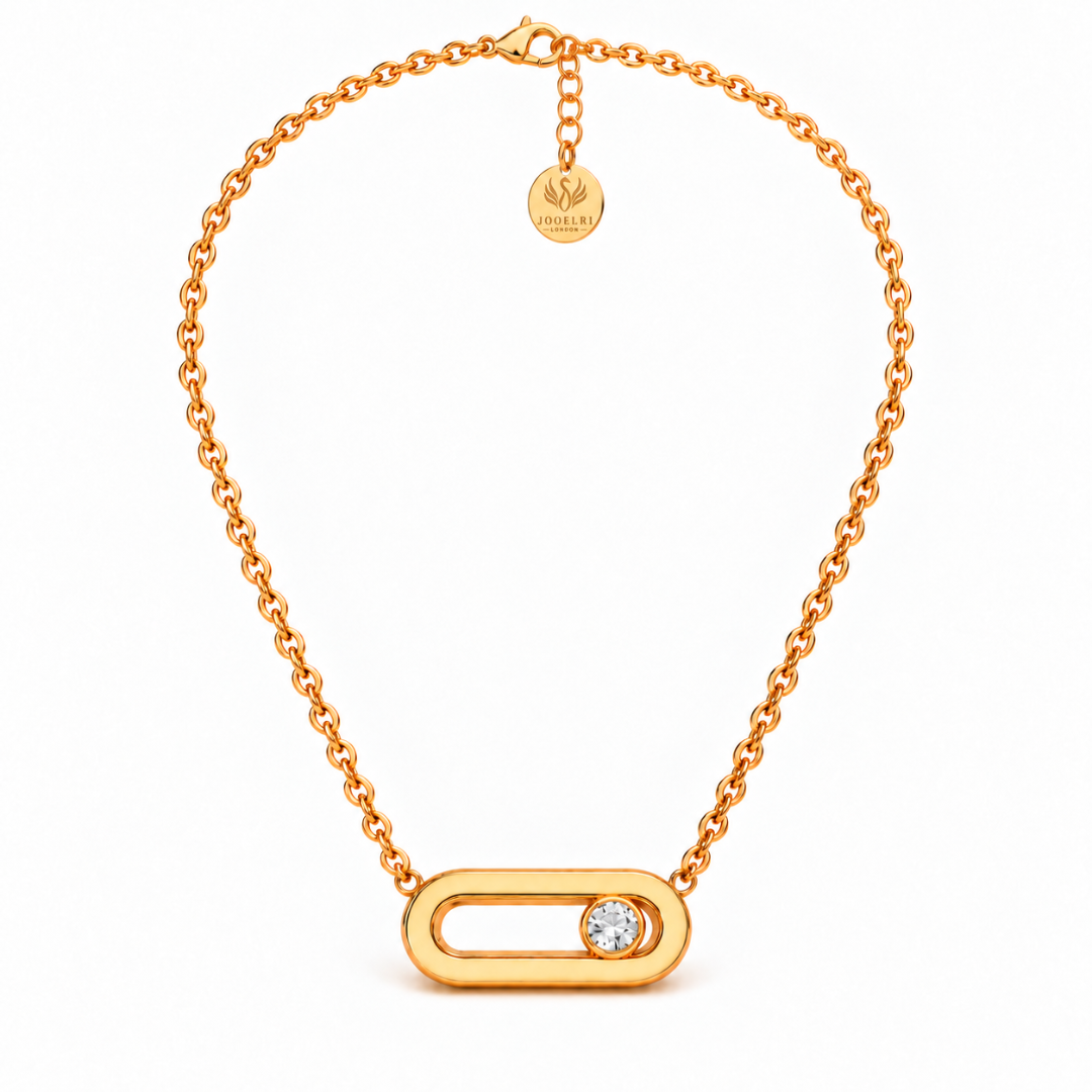 Kylie | Gold Plated Sliding Ball Pendant Necklace
