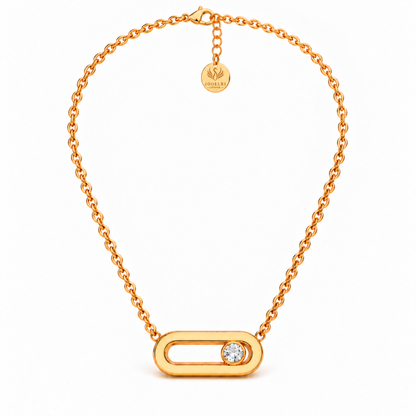 Kylie | Gold Plated Sliding Ball Pendant Necklace