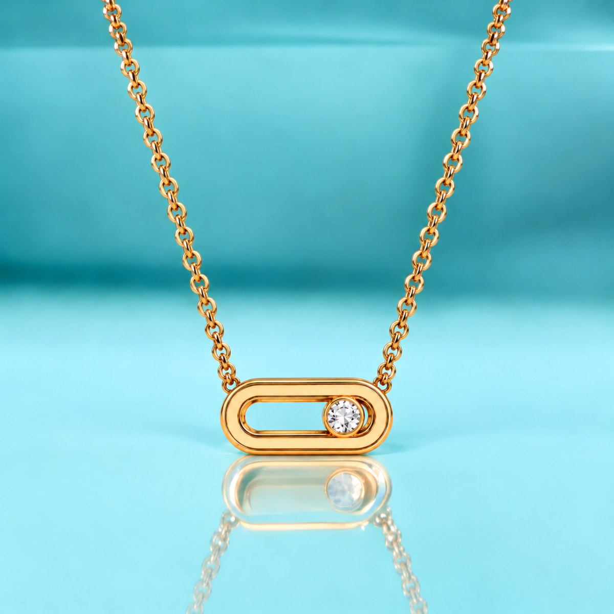Kylie | Gold Plated Sliding Ball Pendant Necklace