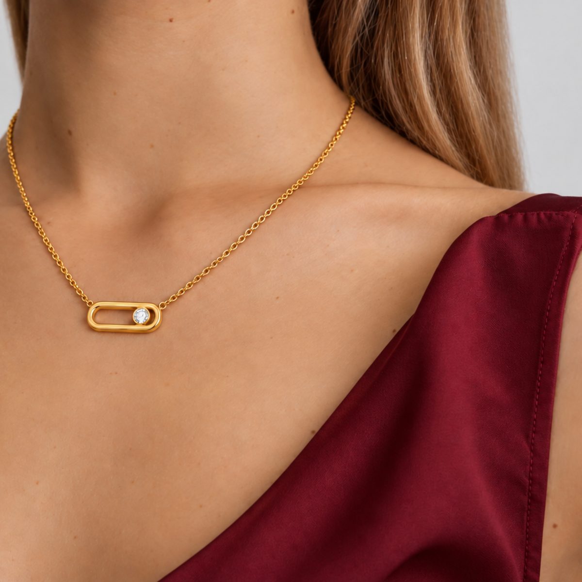 Kylie | Gold Plated Sliding Ball Pendant Necklace