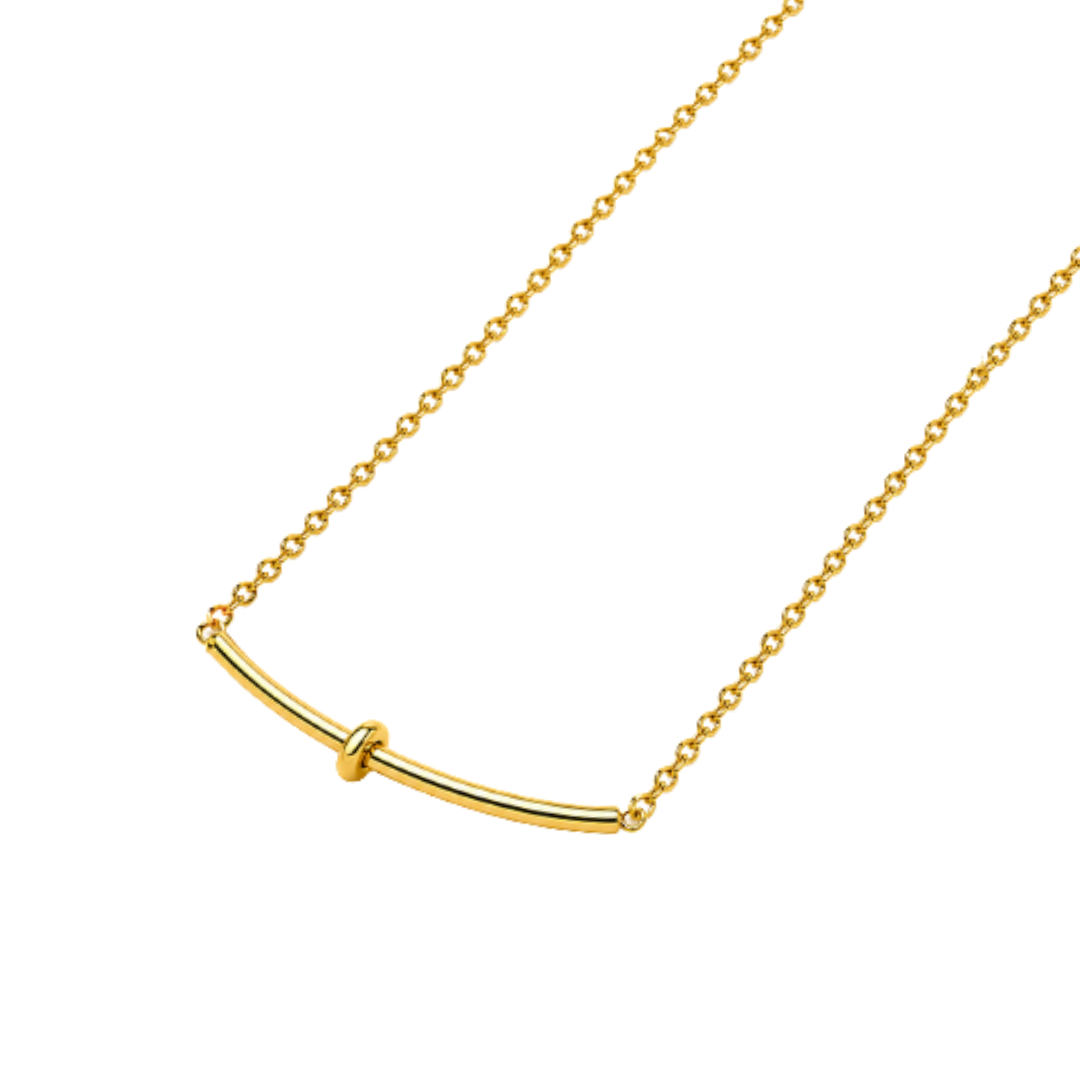 Brooklyn | Gold Plated Knotted Bar Pendant Necklace
