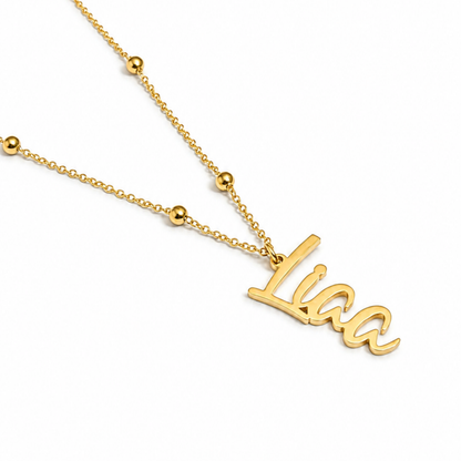 Liaa | Gold Plated Personalised Single Name Necklace