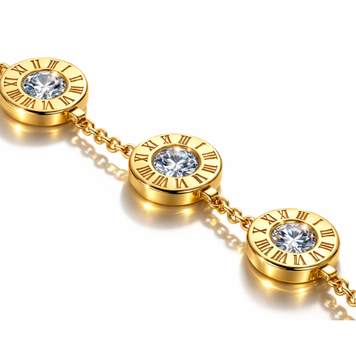 Hind | Gold Plated Roman Numeral Diamond Necklace