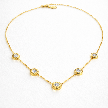 Hind | Gold Plated Roman Numeral Diamond Necklace