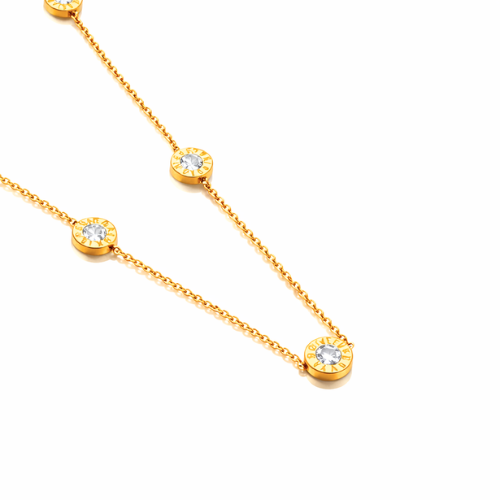 Hind | Gold Plated Roman Numeral Diamond Necklace