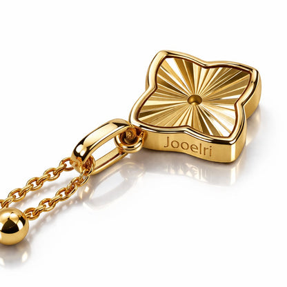 Clover Necklace - Textured Gold-Plated Four-Leaf Clover Necklace