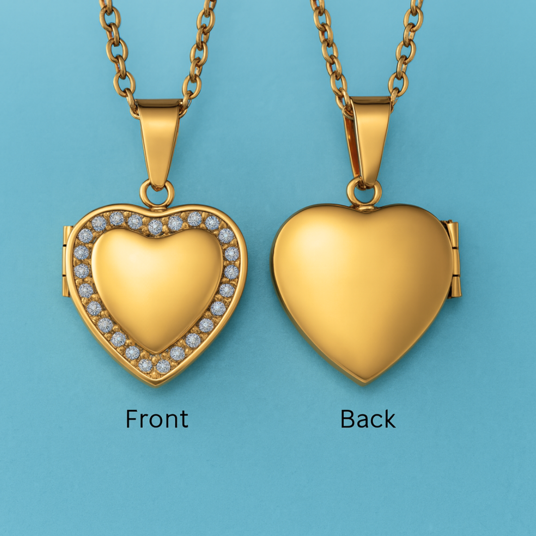 Inna | Gold (18K) Plated Heart Photo Frame Locket Pendant Waterproof Necklace Christmas Gift