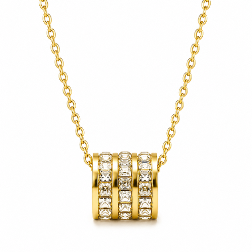 Astrid | Gold Plated Cordelia Cylinder Necklace