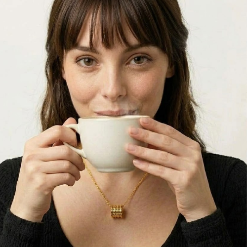Astrid | Gold Plated Cordelia Cylinder Necklace