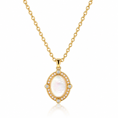 Freya | Gold Plated Halo Pendant Necklace