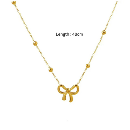 Quinn | Gold Plated Bow Shaped Pendant Necklace