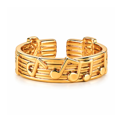 Lexie | Gold-Plated Music Notes Resizable Ring