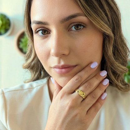 Lexie | Gold-Plated Music Notes Resizable Ring