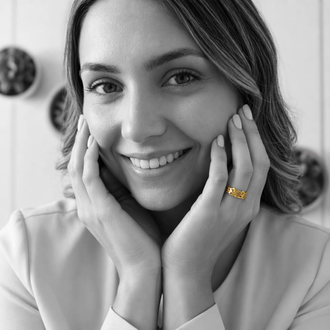 Lexie | Gold-Plated Music Notes Resizable Ring