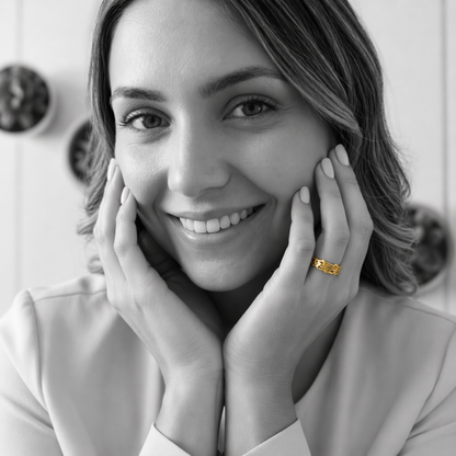 Lexie | Gold-Plated Music Notes Resizable Ring