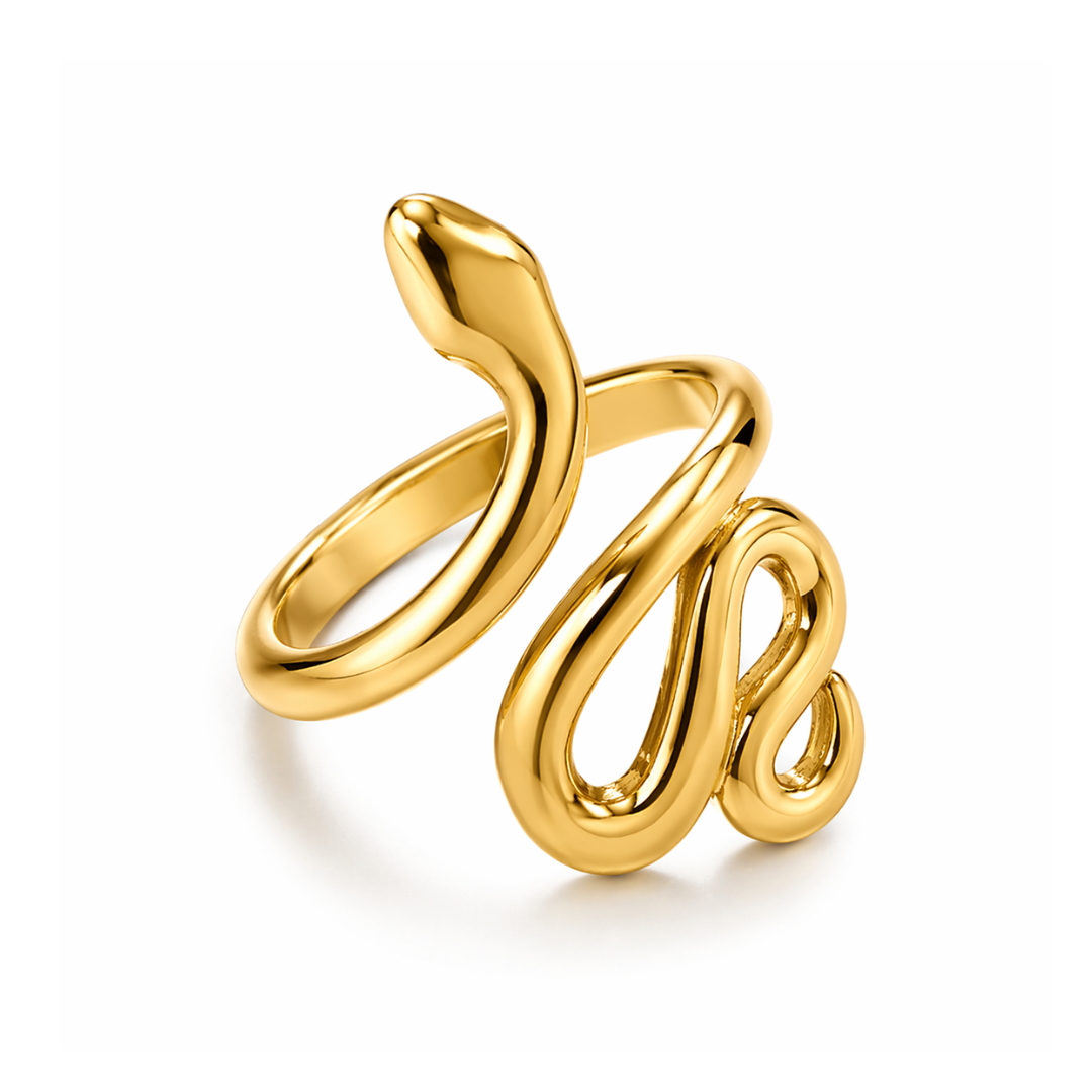 Maelle | Gold-Plated Snake Charm Resizable Ring