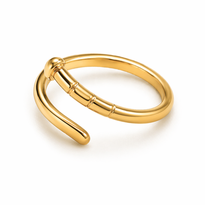 Hayley | Gold Plated Nail Resizable Ring