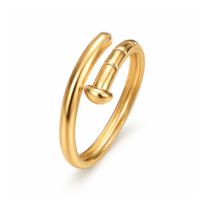Hayley | Gold Plated Nail Resizable Ring