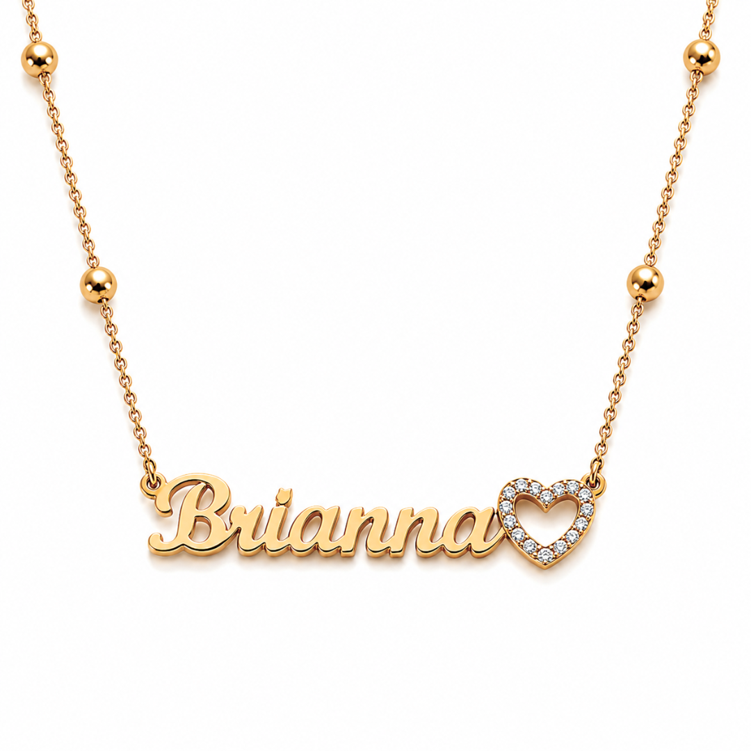 Dinara | Gold Plated Personalised Heart Necklace