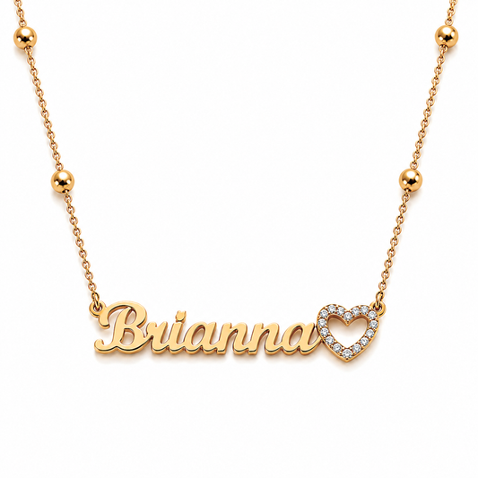 Dinara | Gold Plated Personalised Heart Necklace