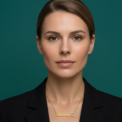 Dinara | Gold Plated Personalised Heart Necklace