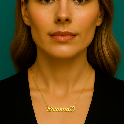 Dinara | Personalised Name Necklace, Custom Name Necklace - 18K Gold Plated Waterproof Necklace