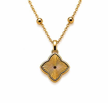 Rafaella | Gold Plated Textured Four-Leaf Clover Necklace