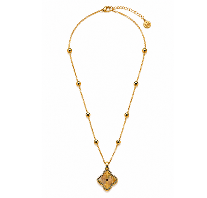 Rafaella | Gold Plated Textured Four-Leaf Clover Necklace