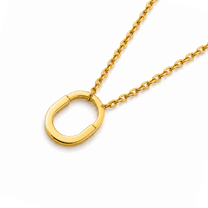 Kimberly | Gold Plated Lock Pendant Link Chain Necklace